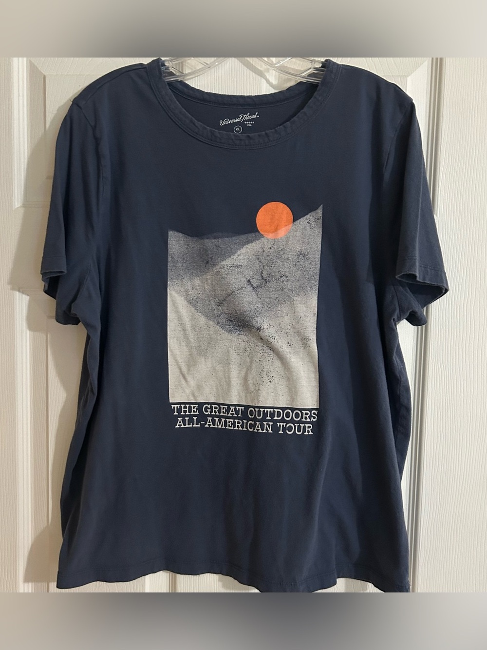 Universal Thread Navy Graphic Tee with Orange Accent